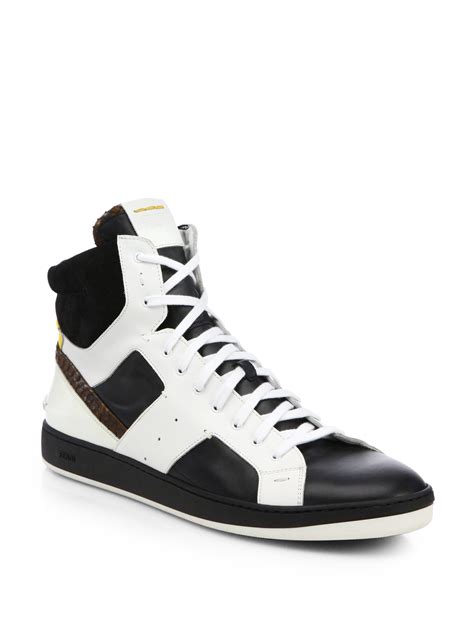 mens fendi trainers|fendi high top sneakers men's.